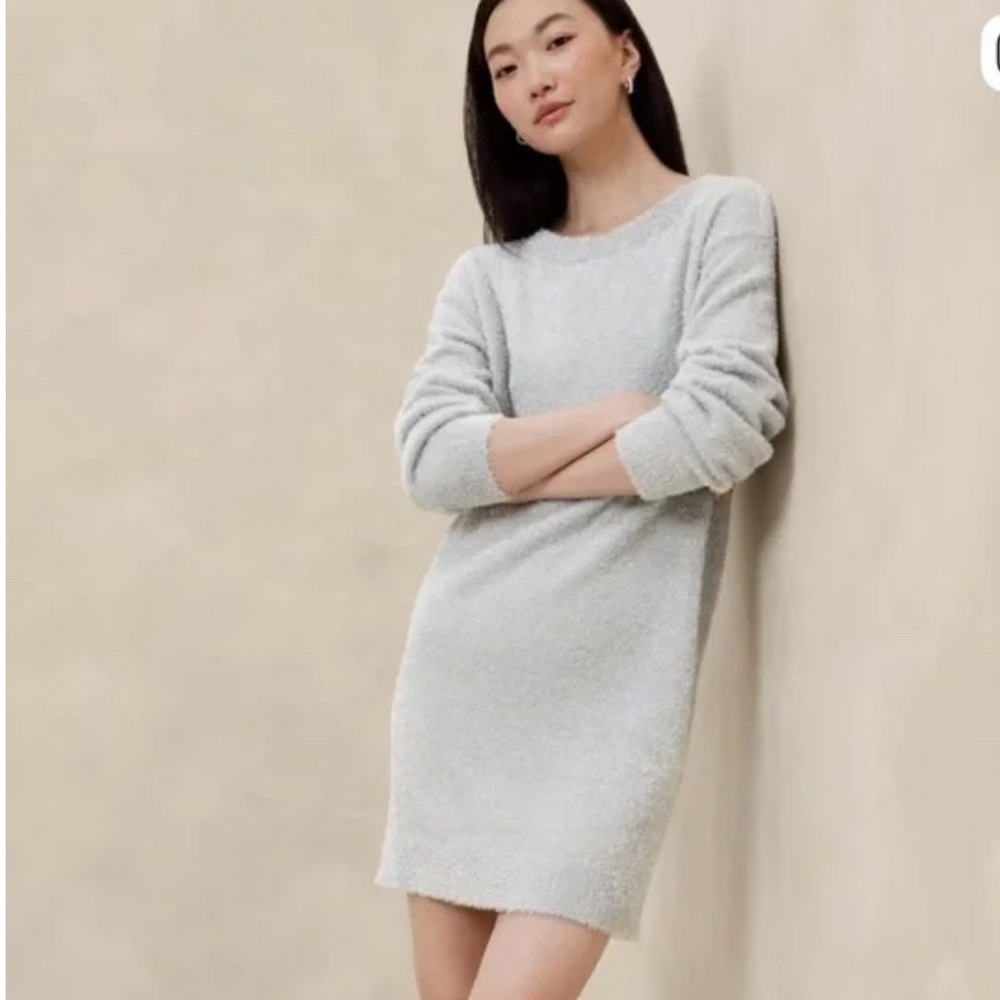 Banana Republic Shimmer Light Gray Women's Sweater Dress - XL